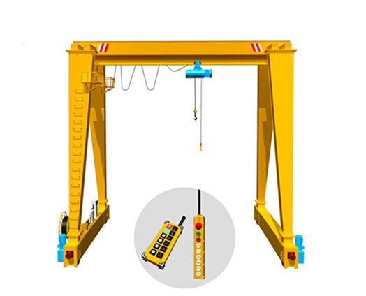 MH single girder gantry crane with wire rope electric hoist